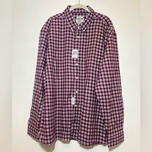NWT Jos. A. Bank Men’s 3XLT Burgundy and White Plaid Shirt